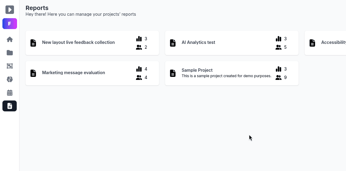 Fred research repository overview with connected studies and insights